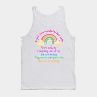 Cute Colorful Rainbow Inspirational Words Tank Top